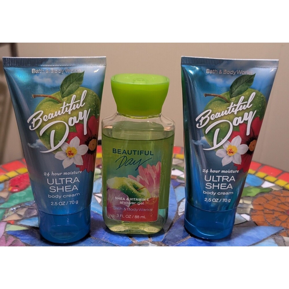 Bath & Body Works Beautiful Day Travel Set 2 Body Creams & Shower Gel